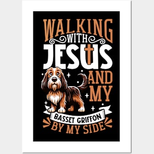 Jesus and dog - Grand Basset Griffon Vendéen Posters and Art